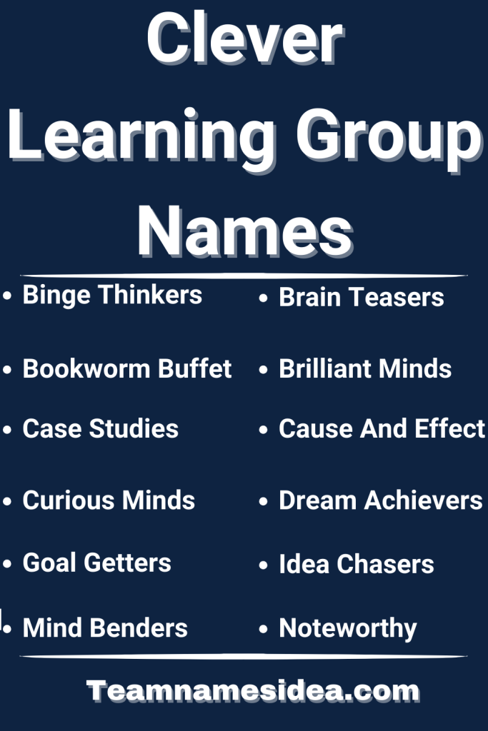 Clever Learning Group Names