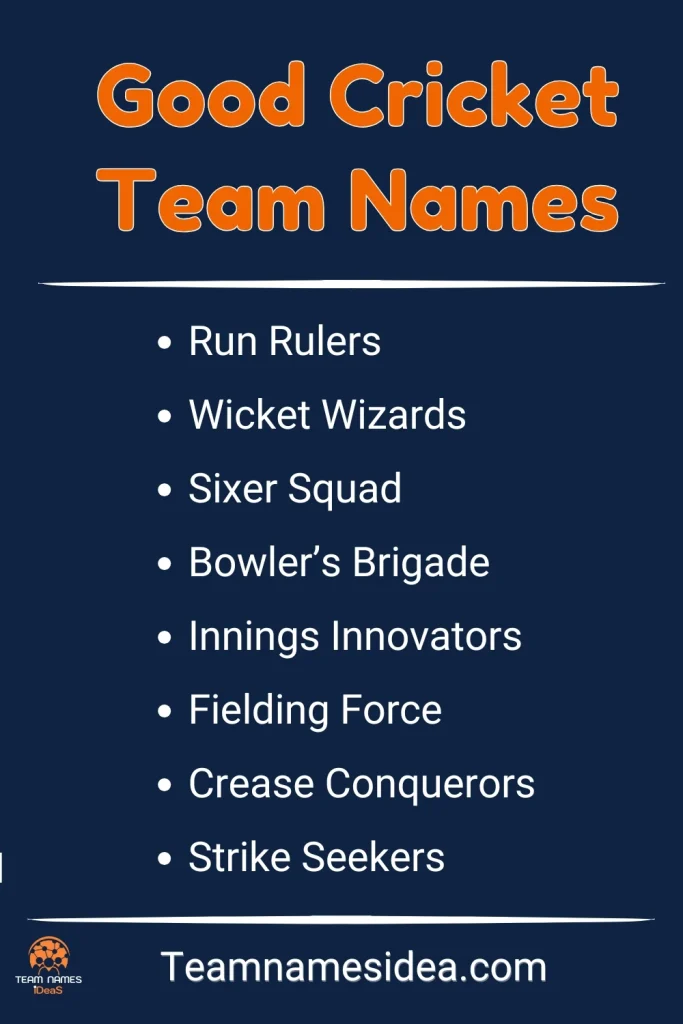 Good Cricket Team Names