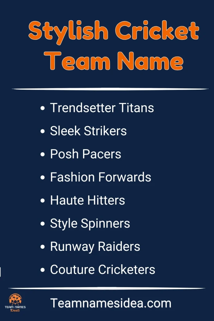 Stylish Cricket Team Names